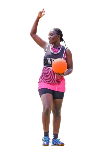 WEYONJE! club player holding a netball