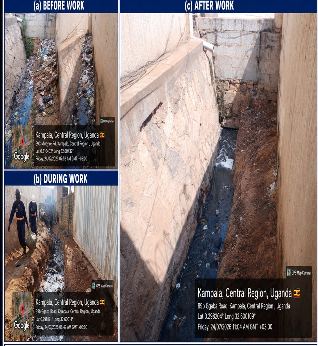 Drainage work in a community passage